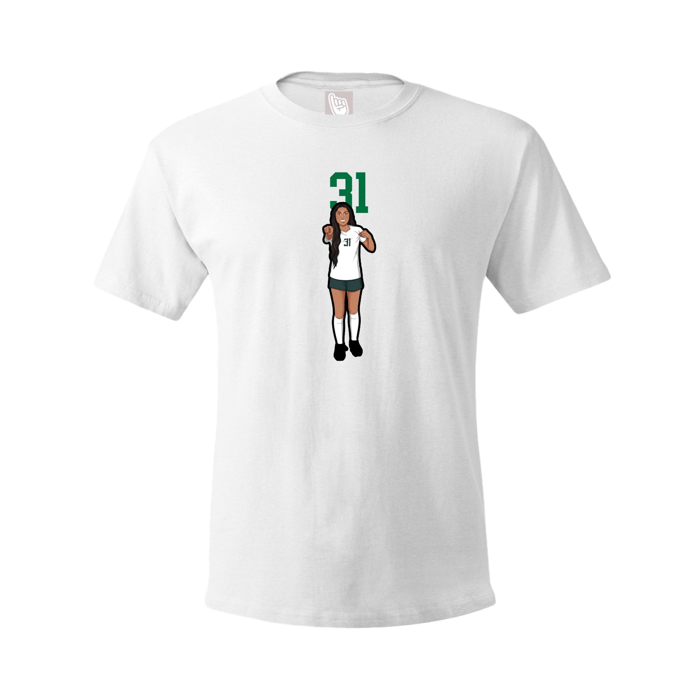 Youth Tee — Number Top in White