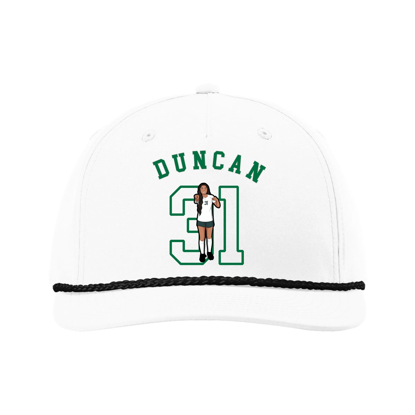 Five-Panel Classic Rope Cap — Shirsey Arch in White
