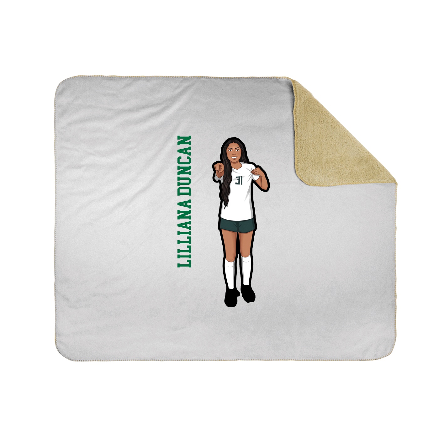 Throw Blanket — Name Vertical in White