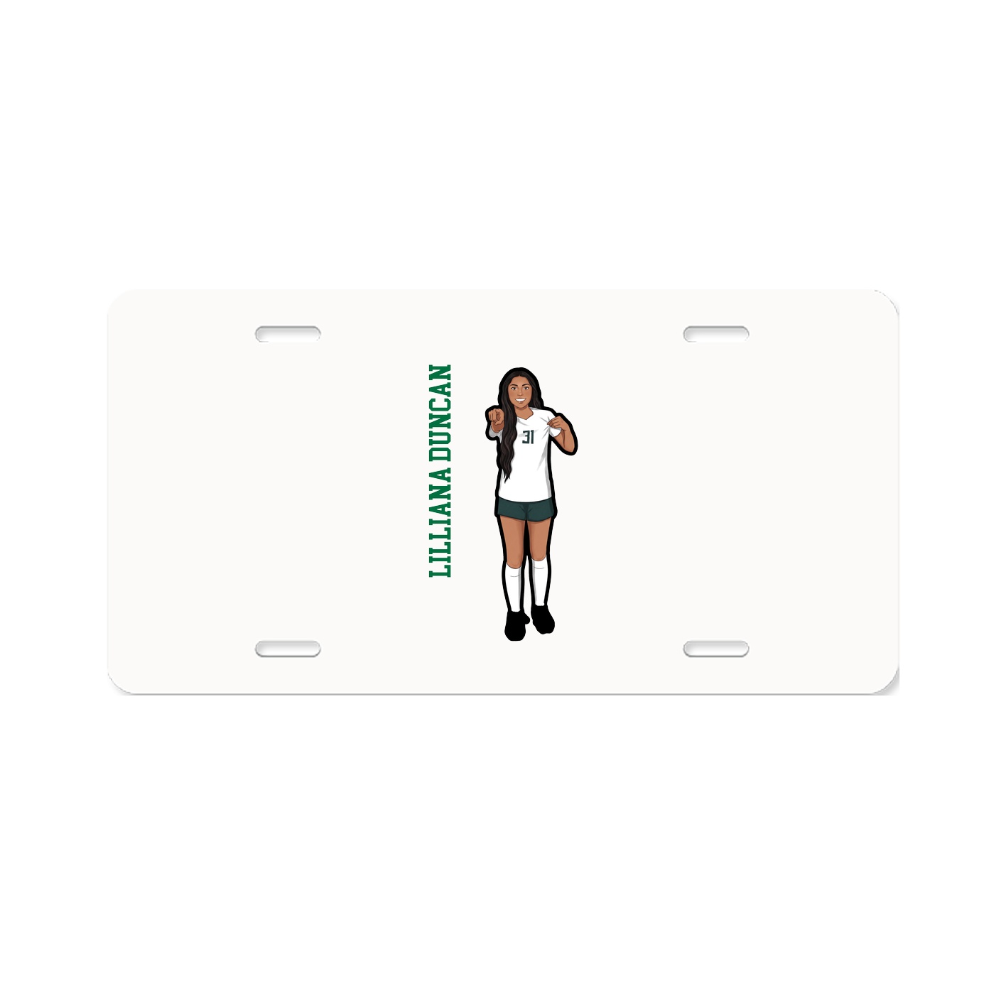 License Plate — Name Vertical in Classic