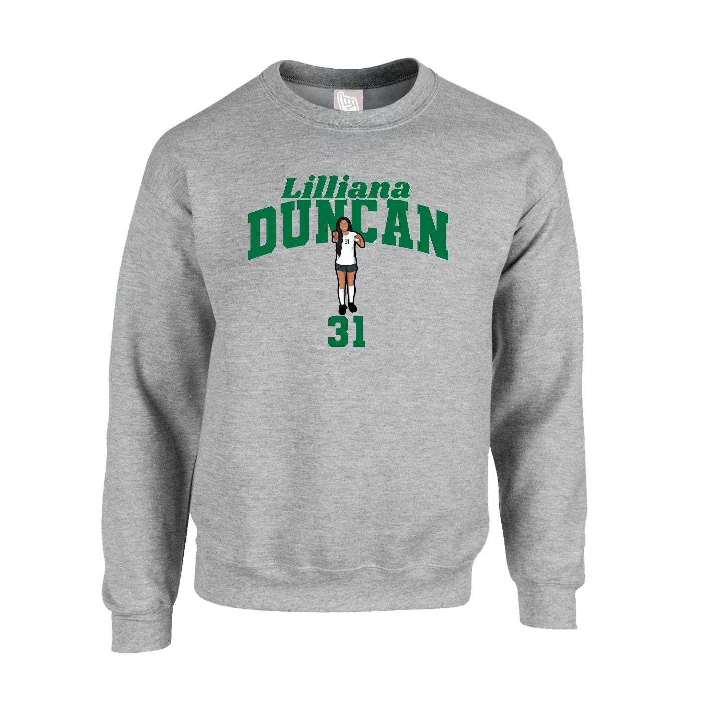 Fleece Crew — Signature Arch in Grey
