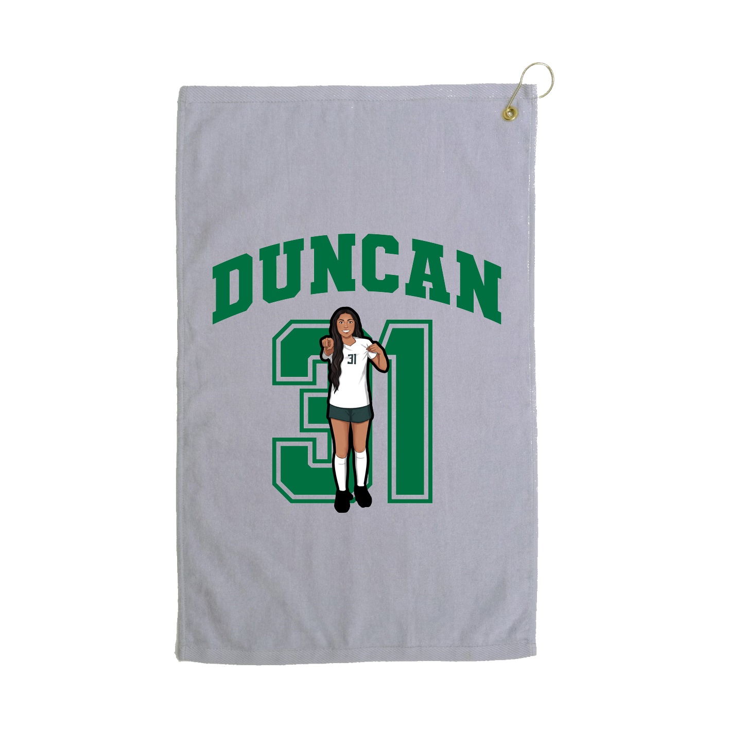 Golf Towel — Number in Grey