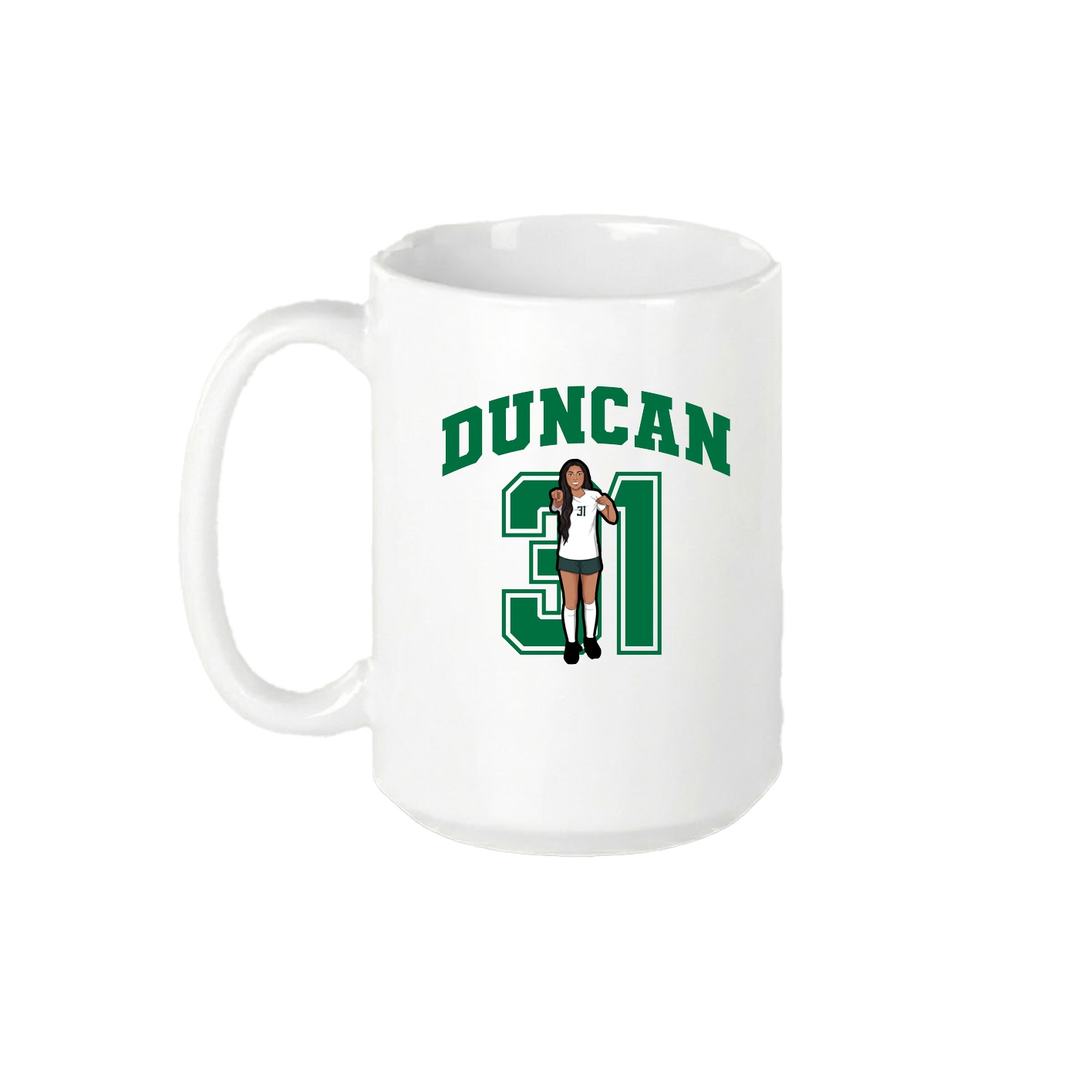 15oz Coffee Mug — Number in White