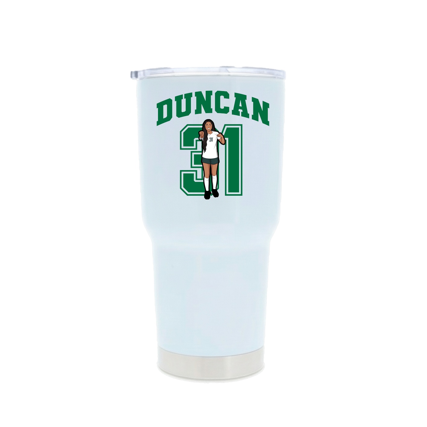 30oz Stainless Steel Tumbler — Number in White