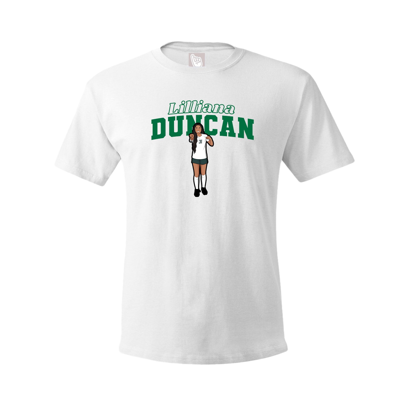 Youth Tee — Name Arch in White