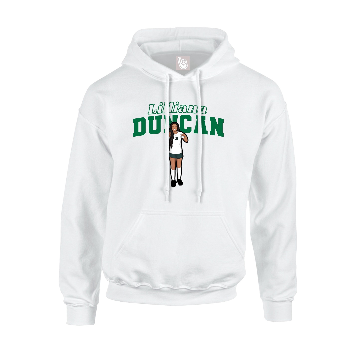 Hoodie — Name Arch in White