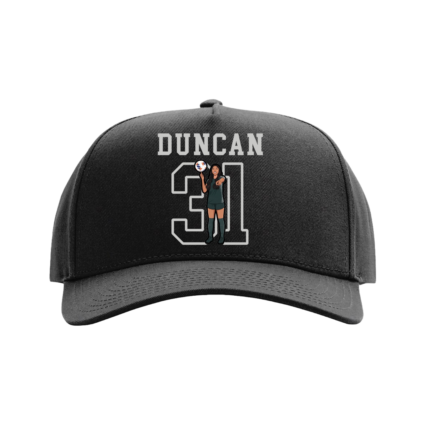 Full Fabric Five-Panel Champ Cap — Shirsey in Black