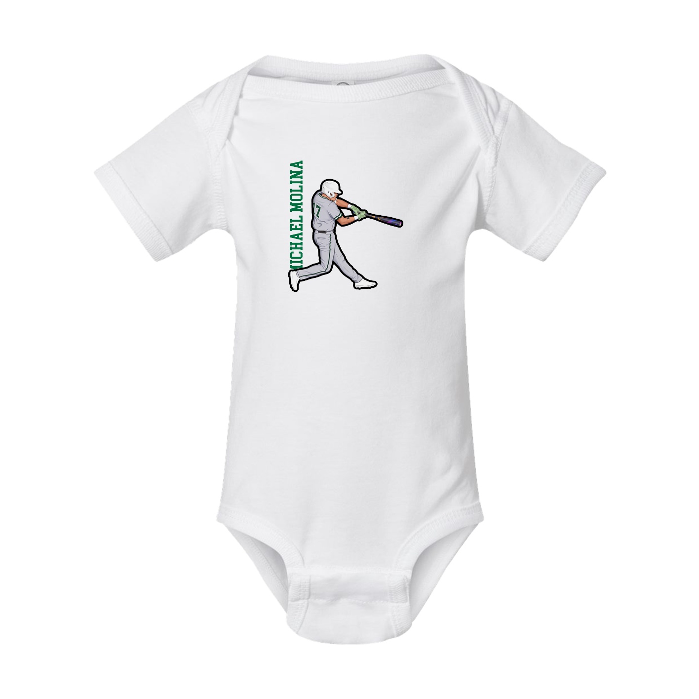 Baby Onesie — Name Vertical in White