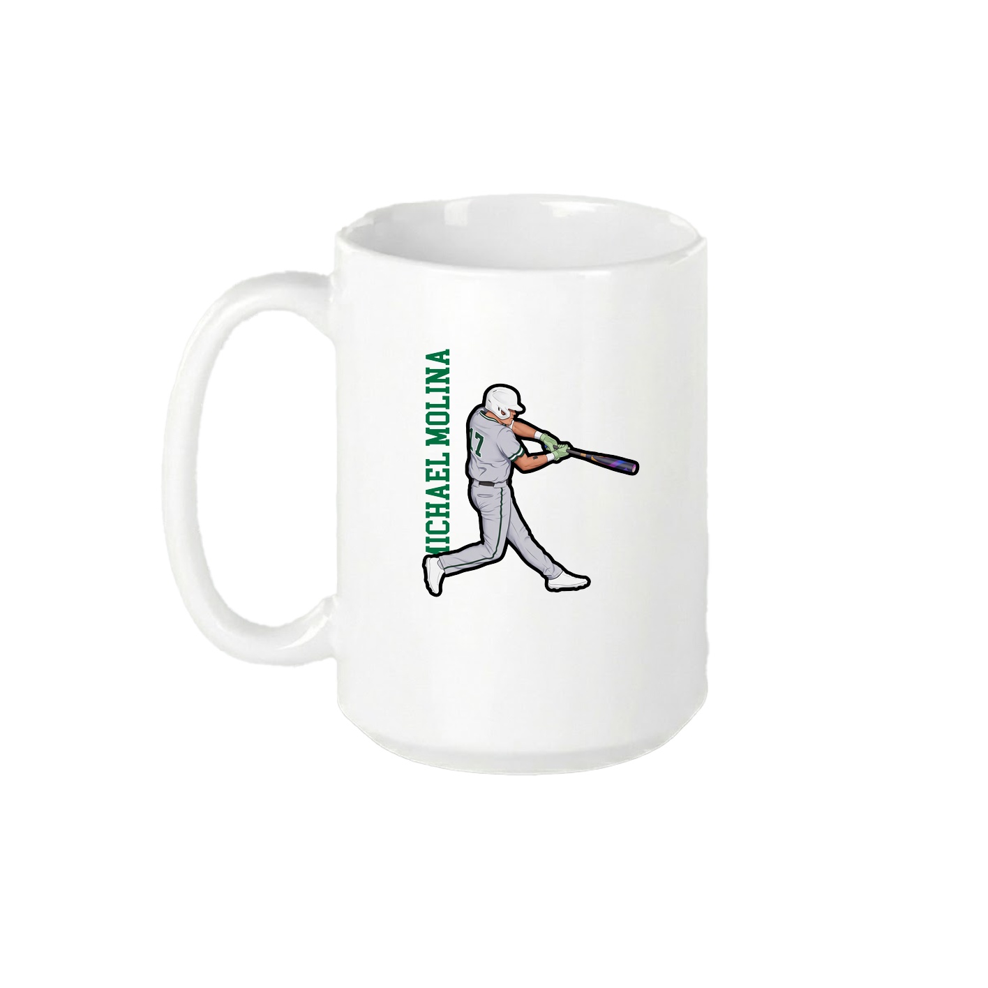 15oz Coffee Mug — Name Vertical in White