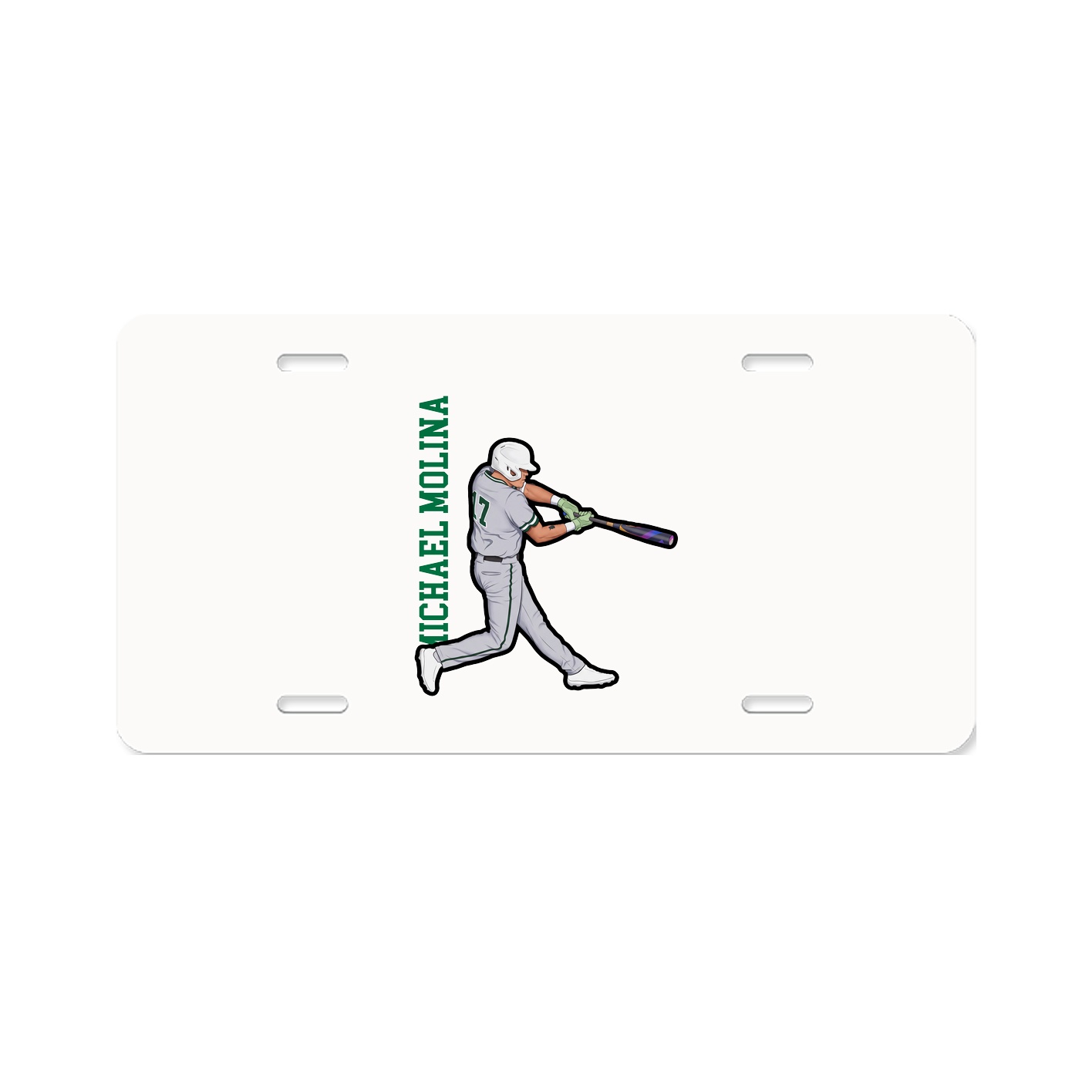 License Plate — Name Vertical in Classic