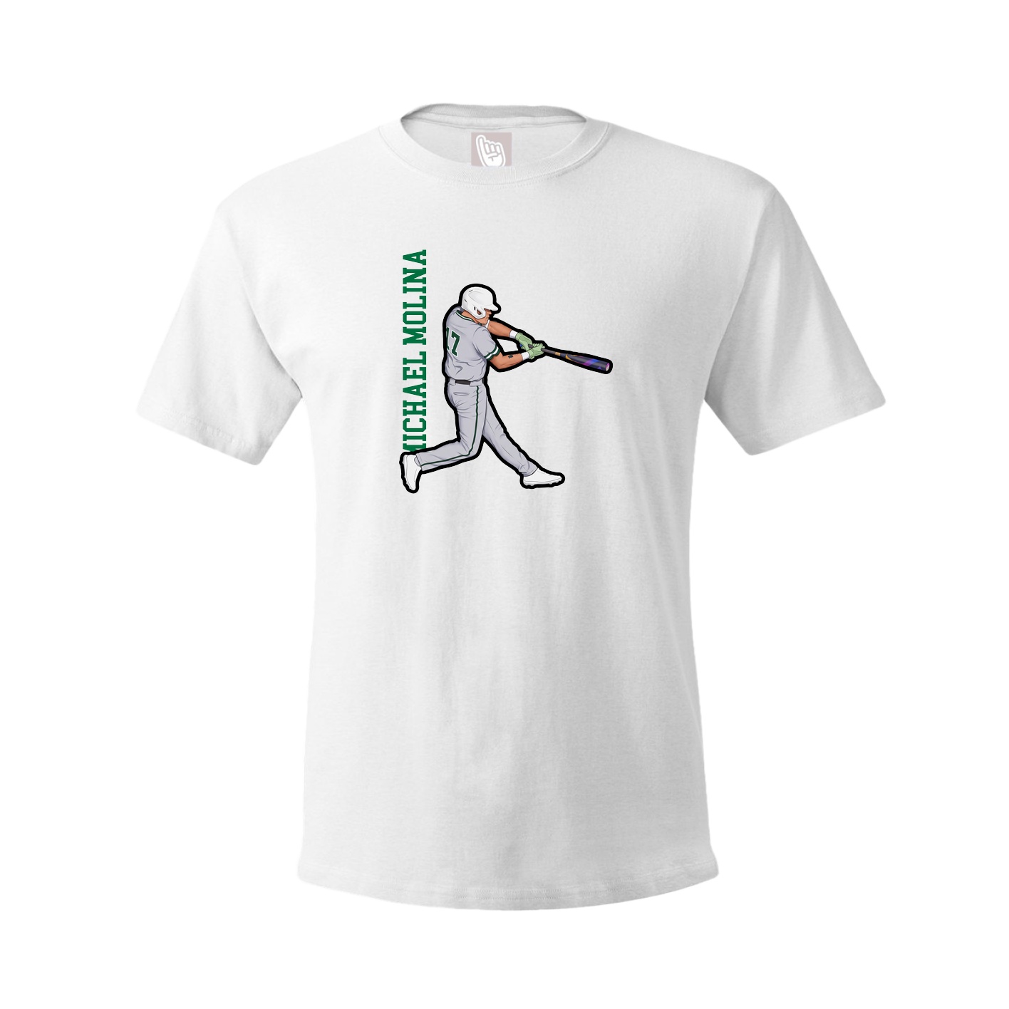 Youth Tee — Name Vertical in White