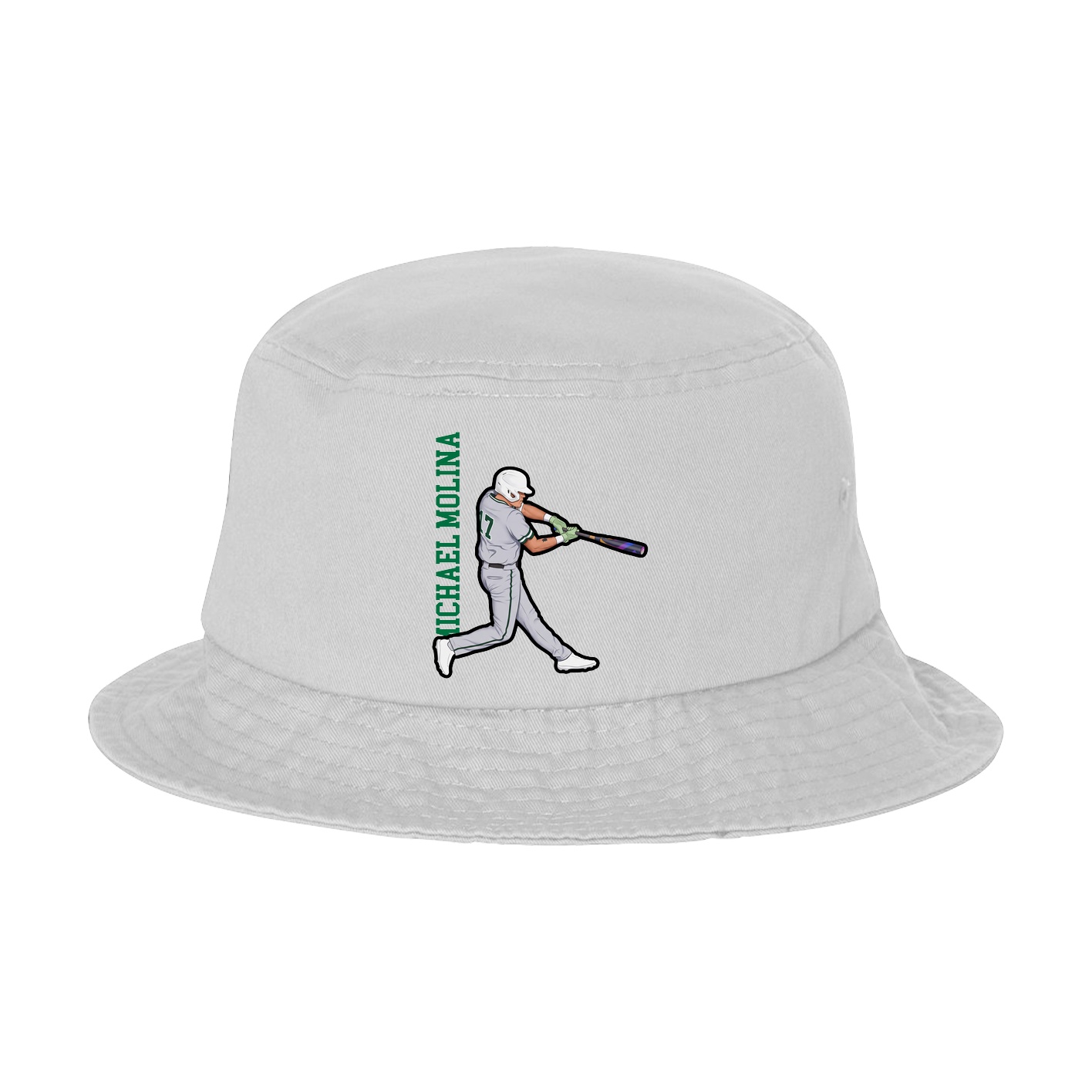 Bucket Cap — Name Vertical in White