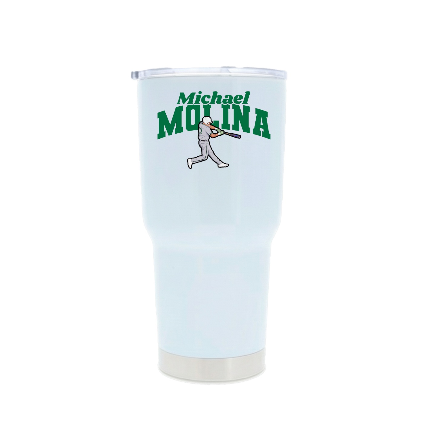 30oz Stainless Steel Tumbler — Signature Arch in White