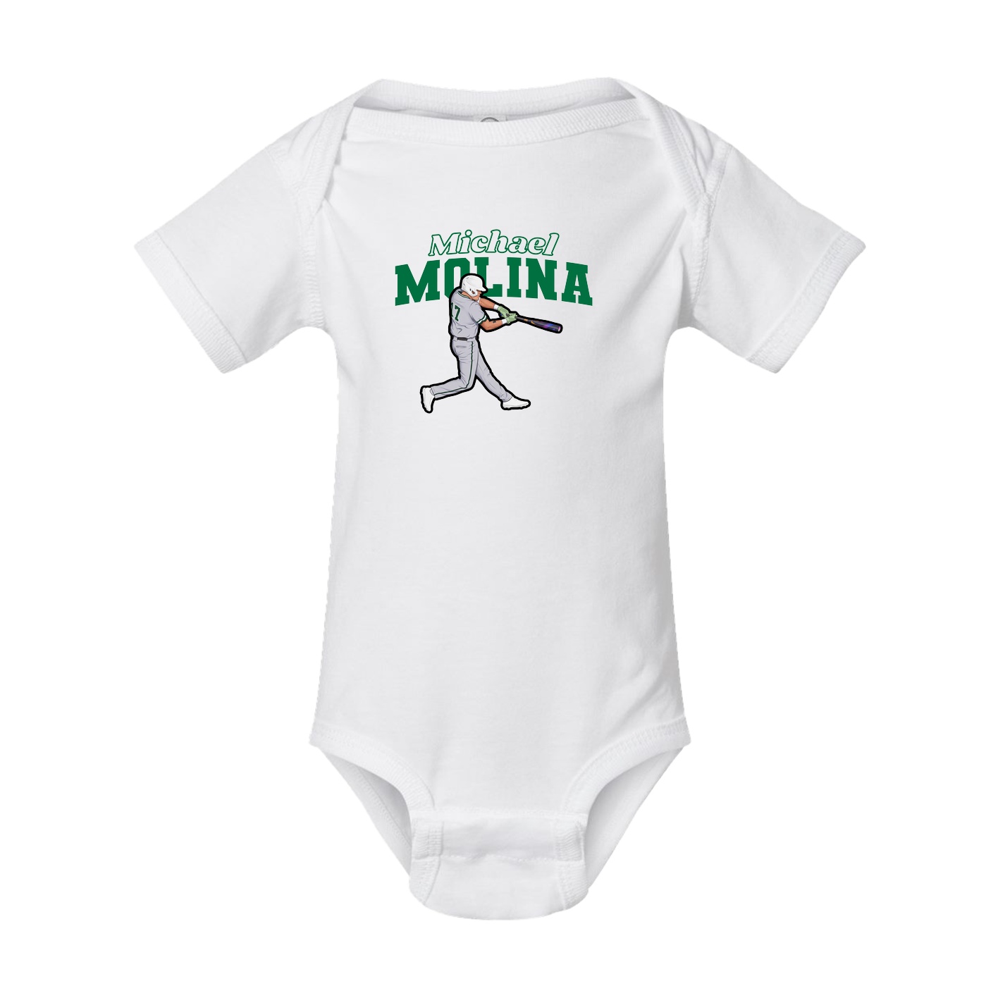 Baby Onesie — Name Arch in White