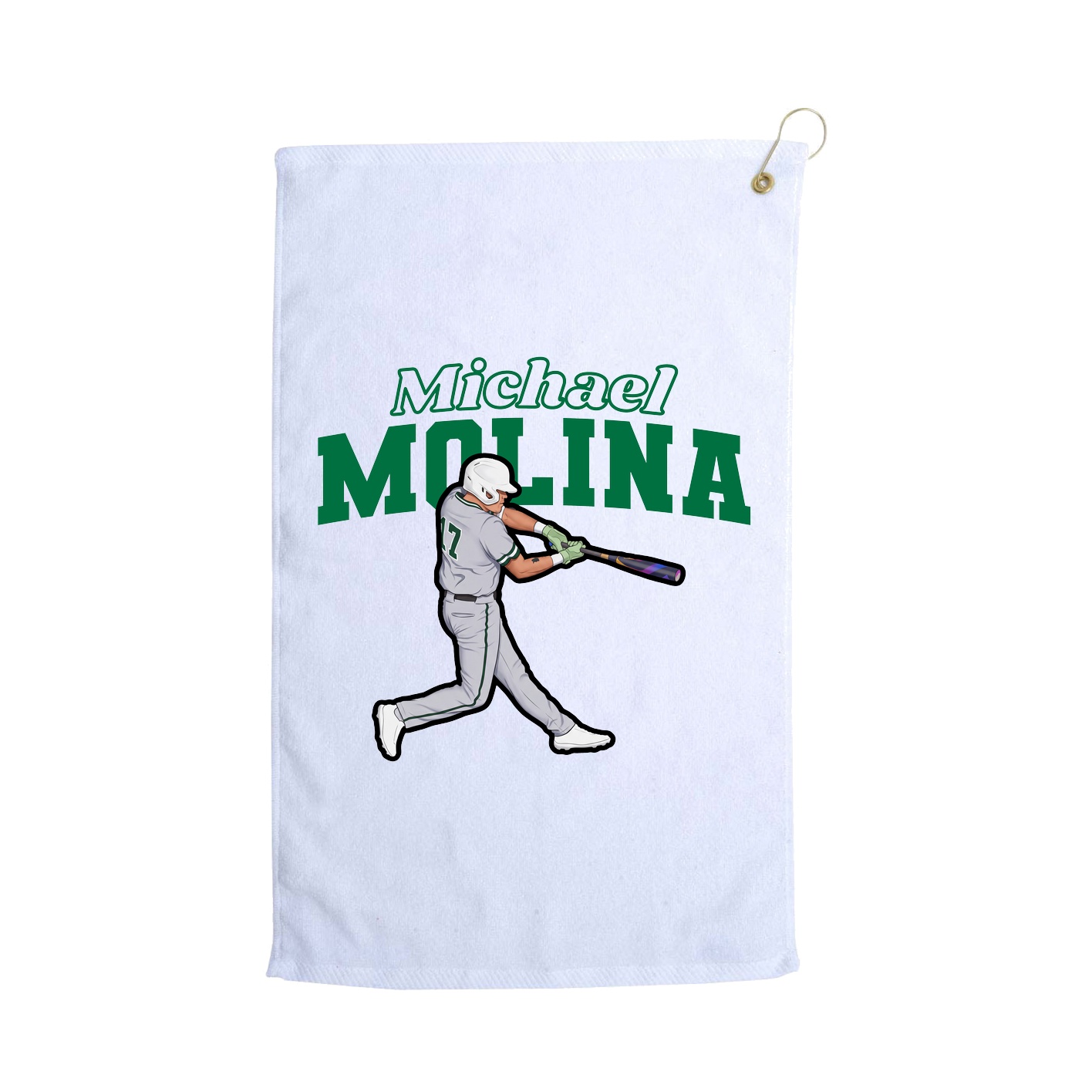 Golf Towel — Name Arch in White