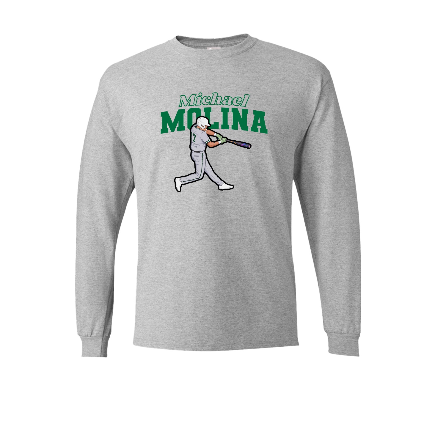 Long Sleeve Tee — Name Arch in Grey