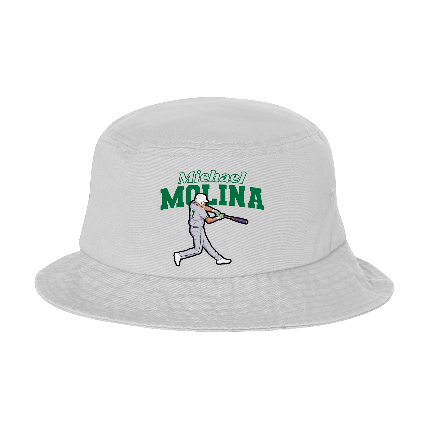 Bucket Cap — Name Arch in White