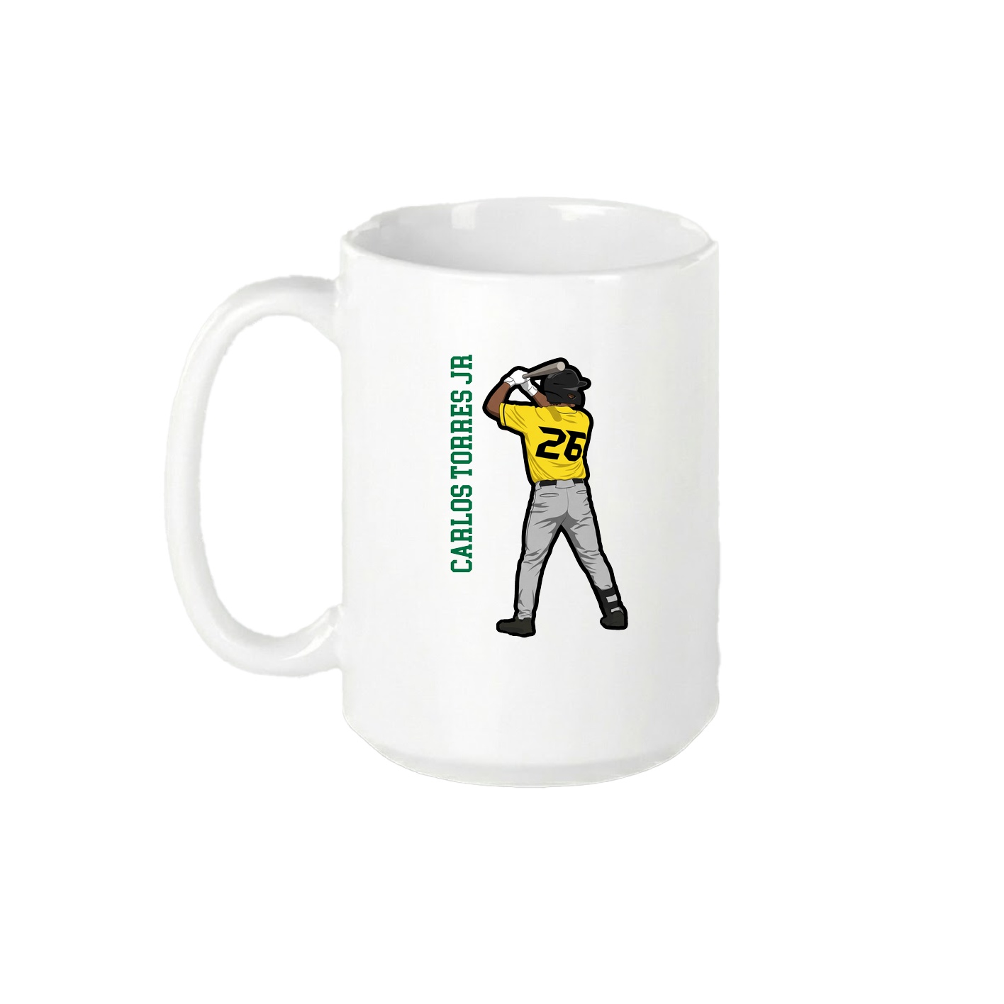15oz Coffee Mug — Name Vertical in White