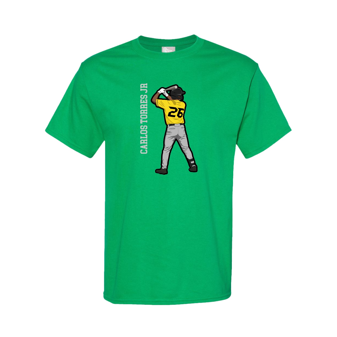 Youth Tee — Name Vertical in Green