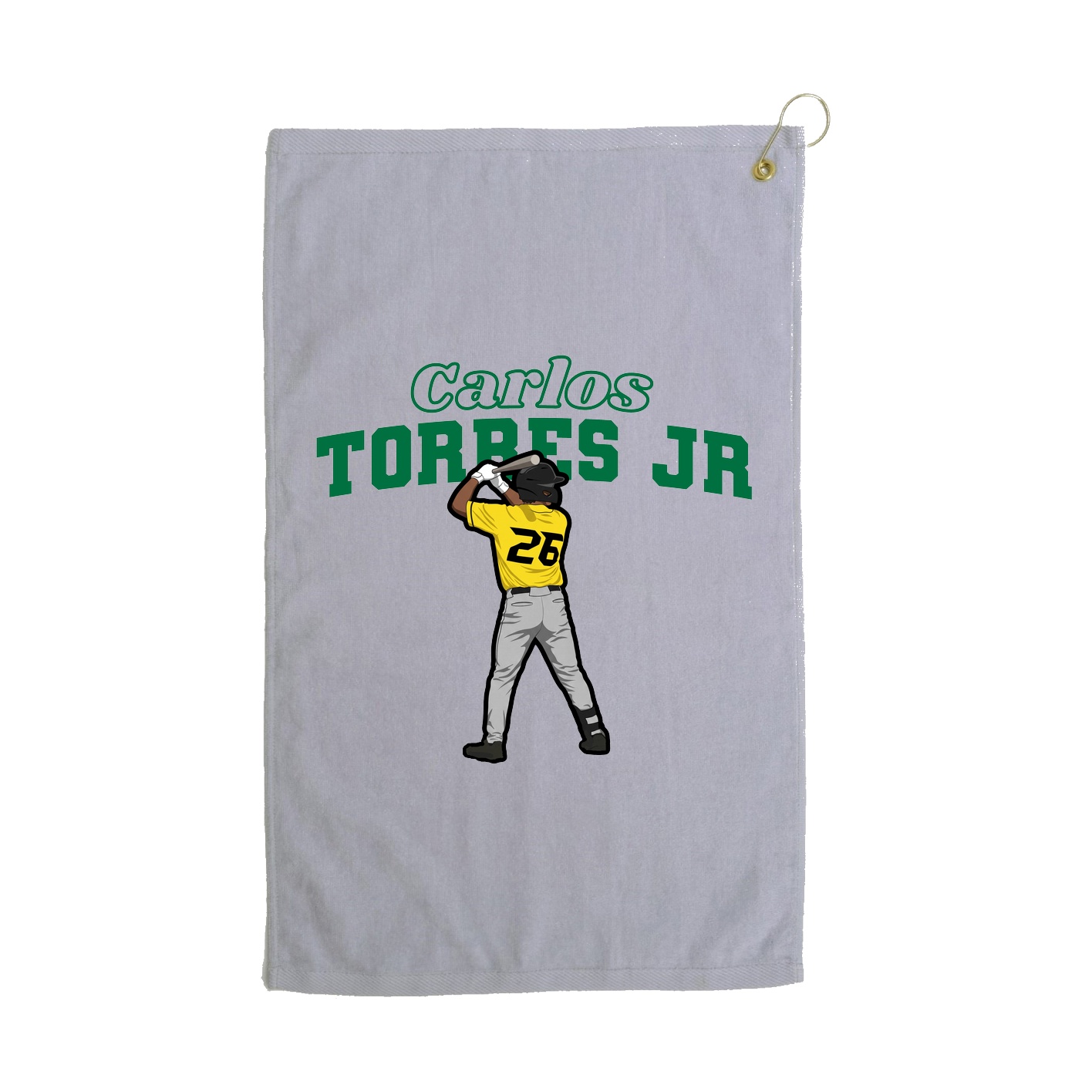 Golf Towel — Name Arch in Grey