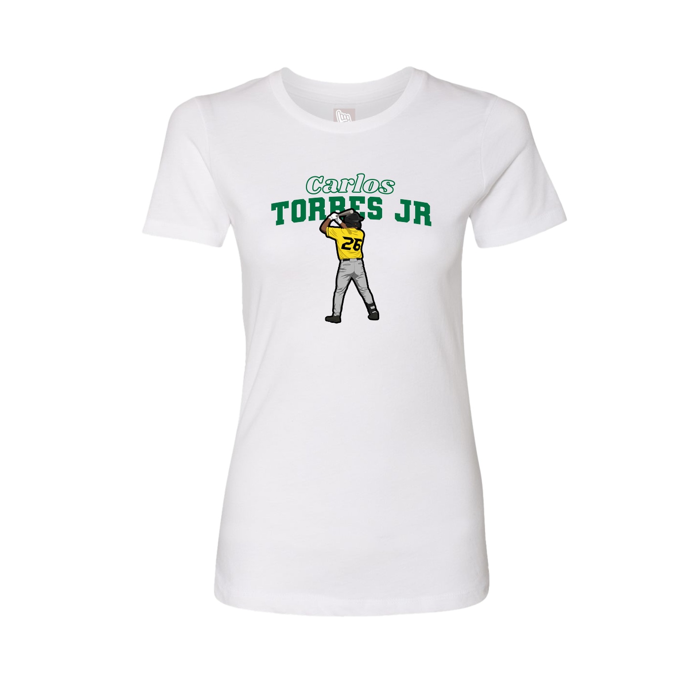 Fitted Women's Tee — Name Arch in White