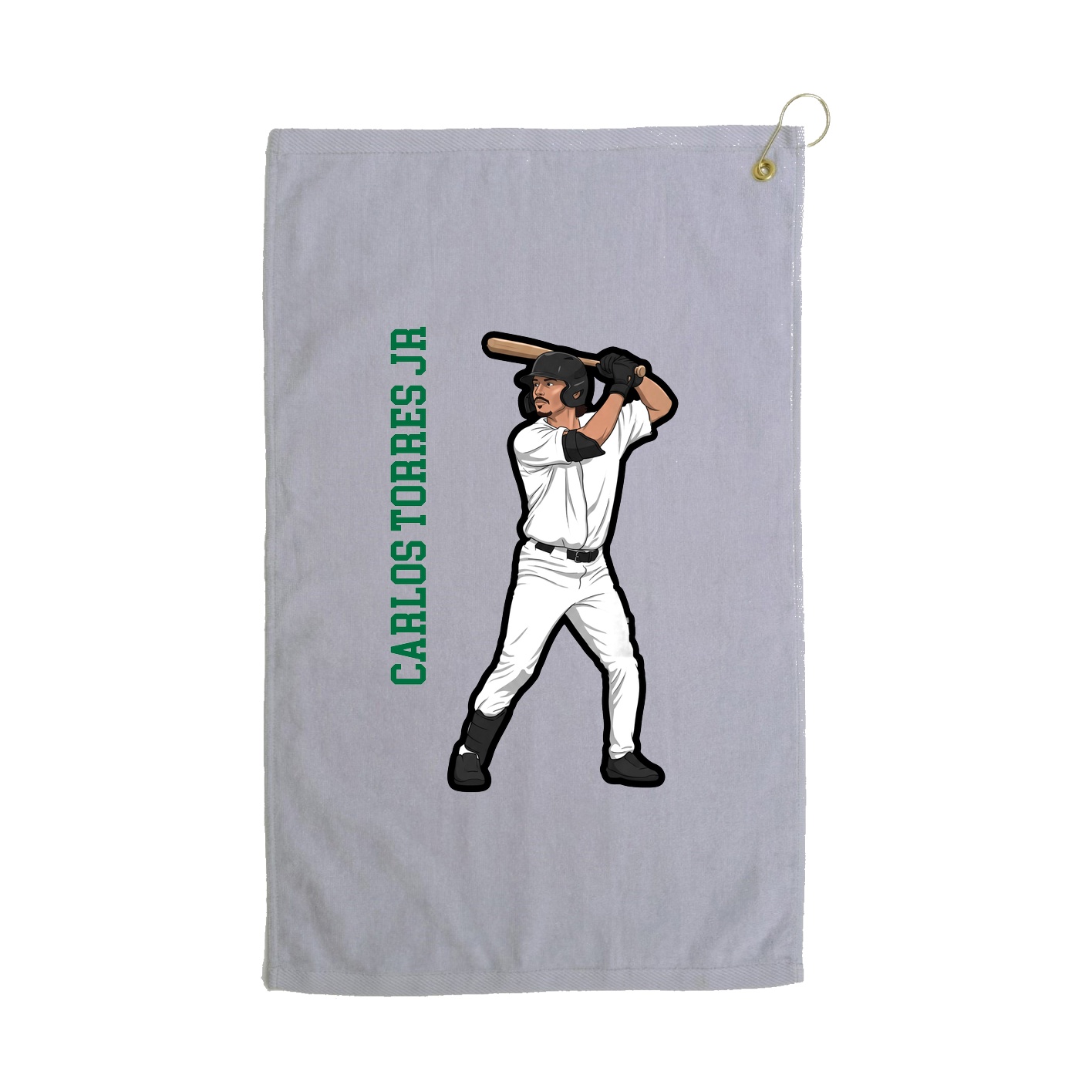 Golf Towel — Name Vertical in Grey