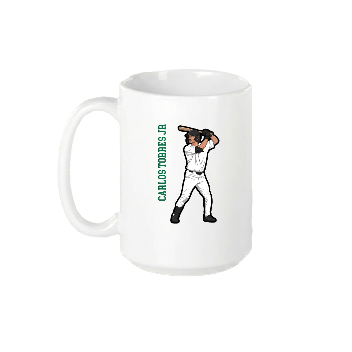 15oz Coffee Mug — Name Vertical in White