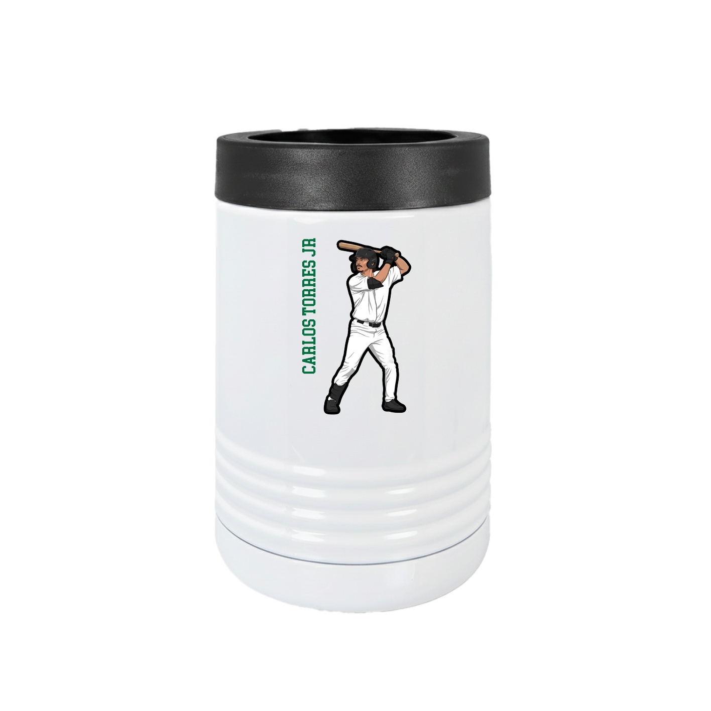 Beverage Holder — Name Vertical in White
