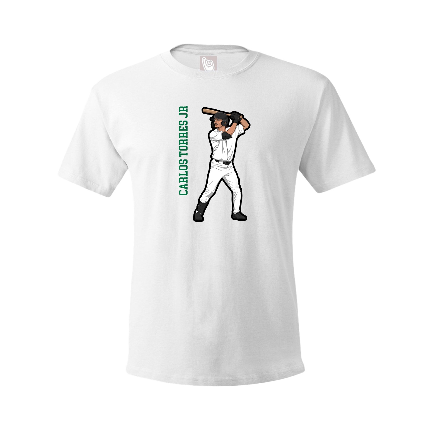Youth Tee — Name Vertical in White
