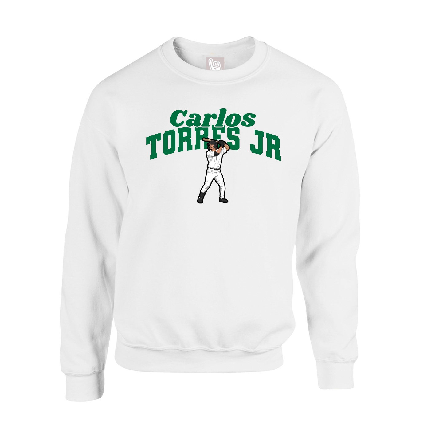 Fleece Crew — Signature Arch in White