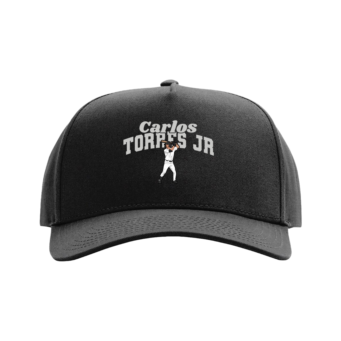 Full Fabric Five-Panel Champ Cap — Signature Arch in Black