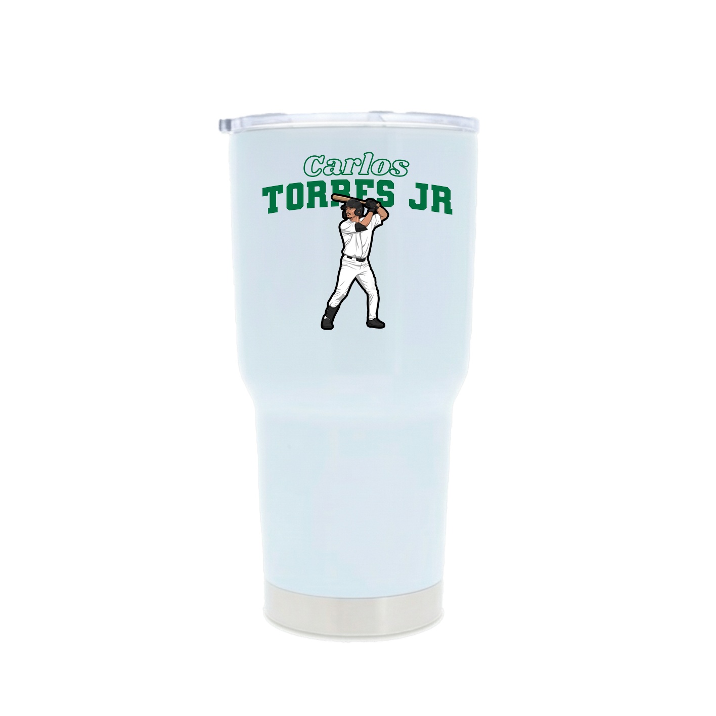 30oz Stainless Steel Tumbler — Name Arch in White