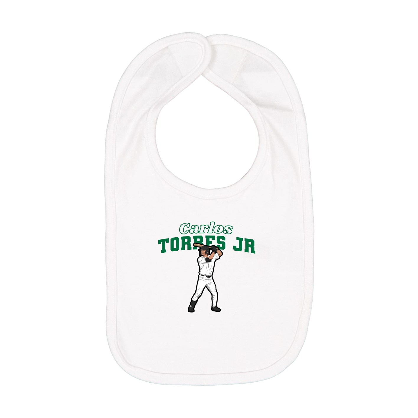 Infant Bib — Name Arch in White