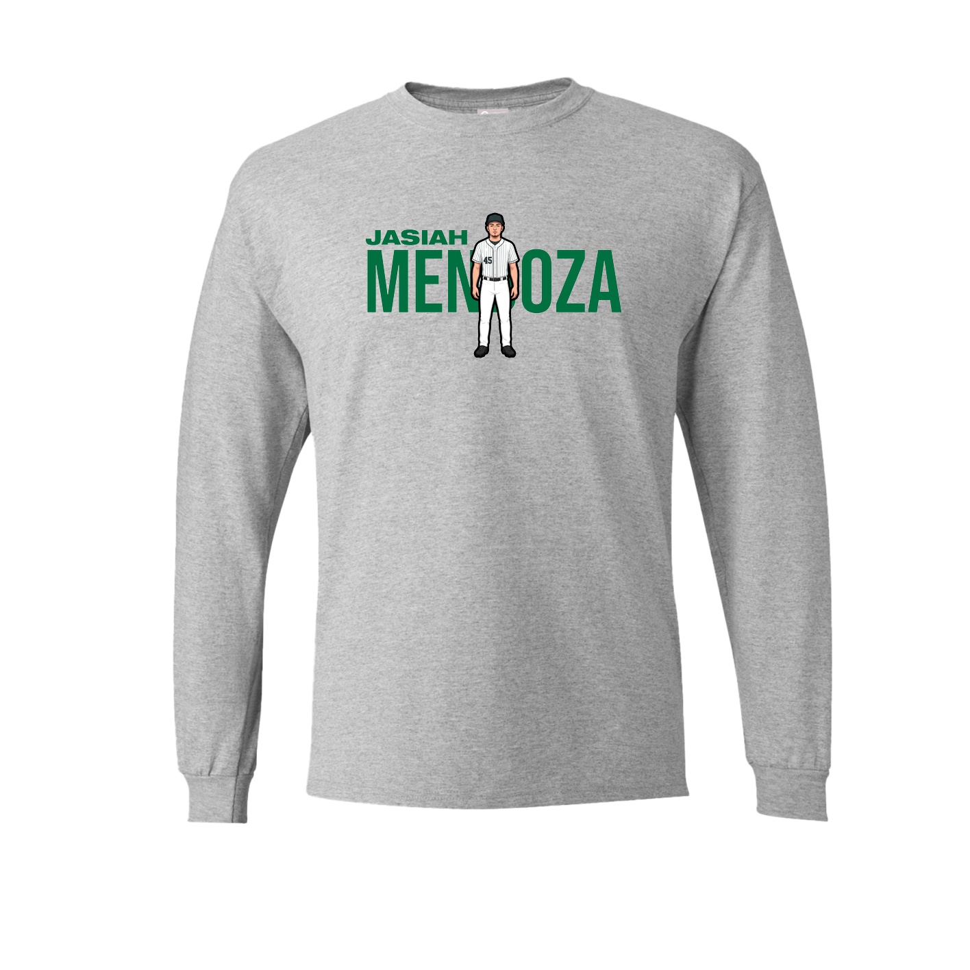 Long Sleeve Tee — Player Name in Grey