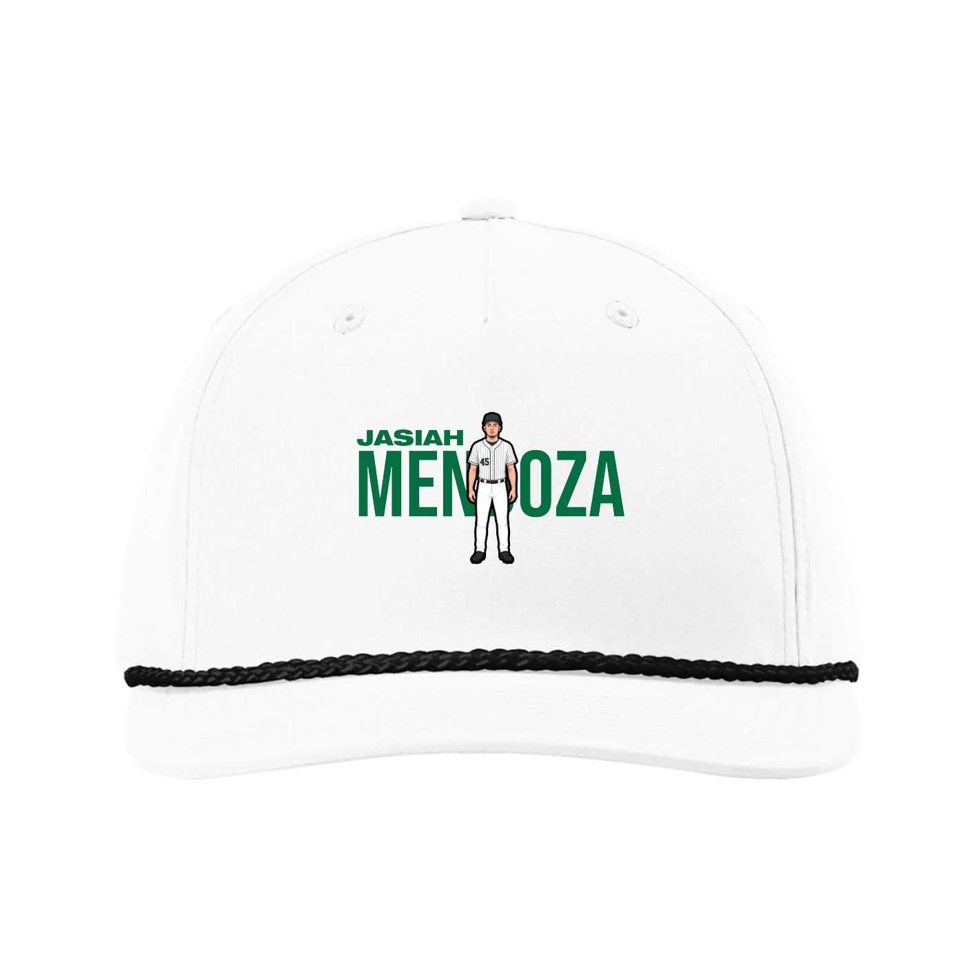 Five-Panel Classic Rope Cap — Player Name in White