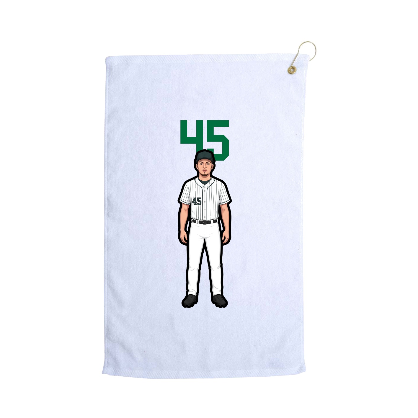 Golf Towel — Number Top in White