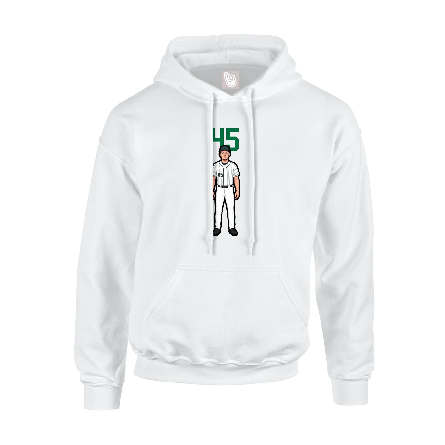 Youth Hoodie — Number Top in White