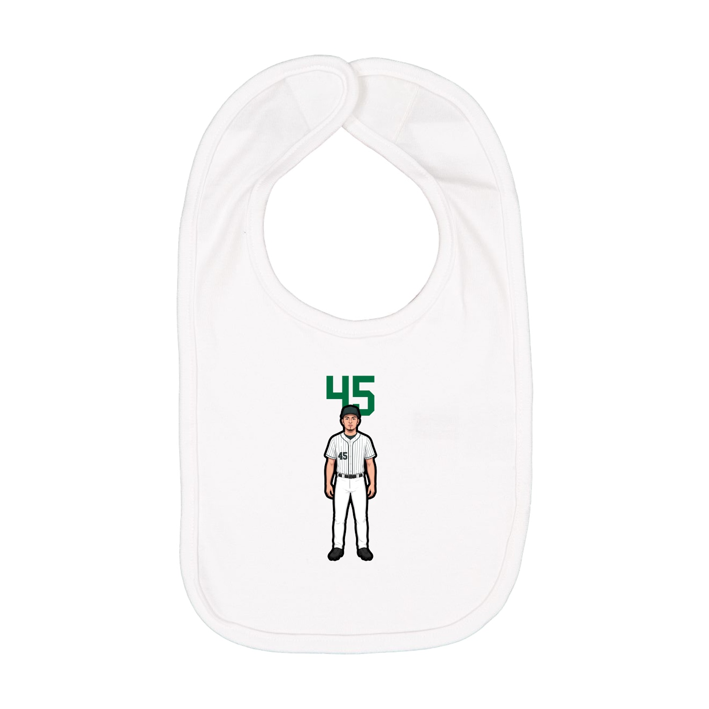 Infant Bib — Number Top in White