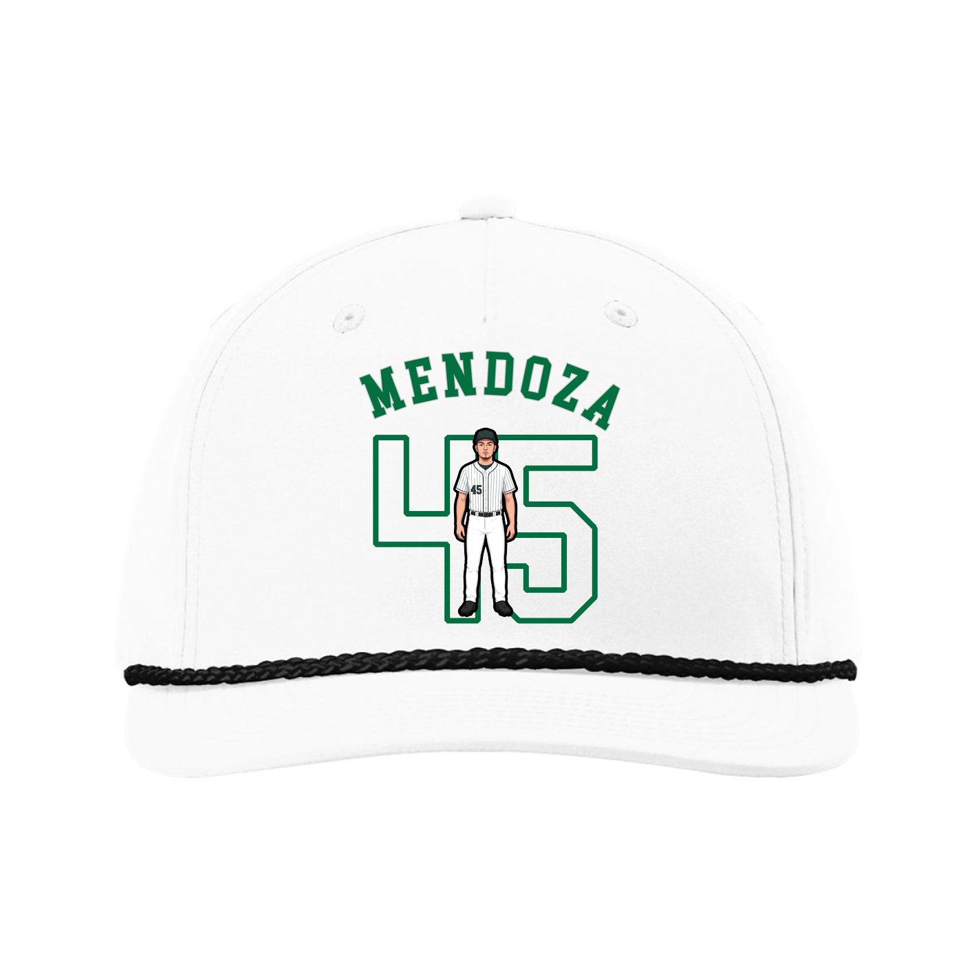 Five-Panel Classic Rope Cap — Shirsey Arch in White
