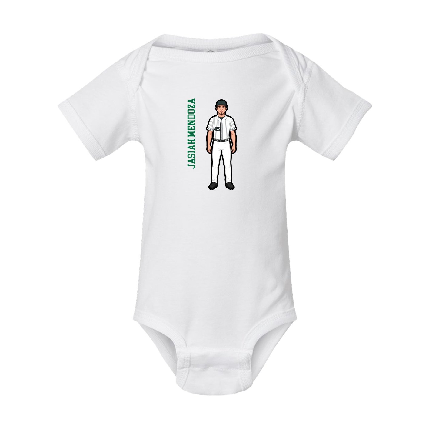 Baby Onesie — Name Vertical in White