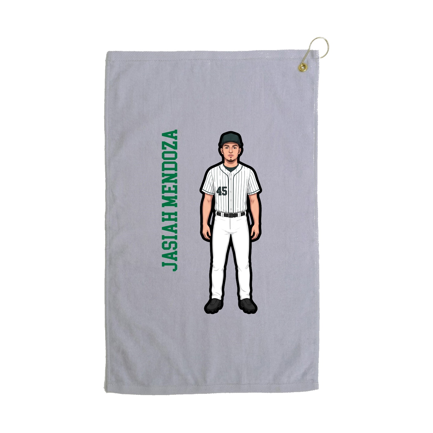 Golf Towel — Name Vertical in Grey