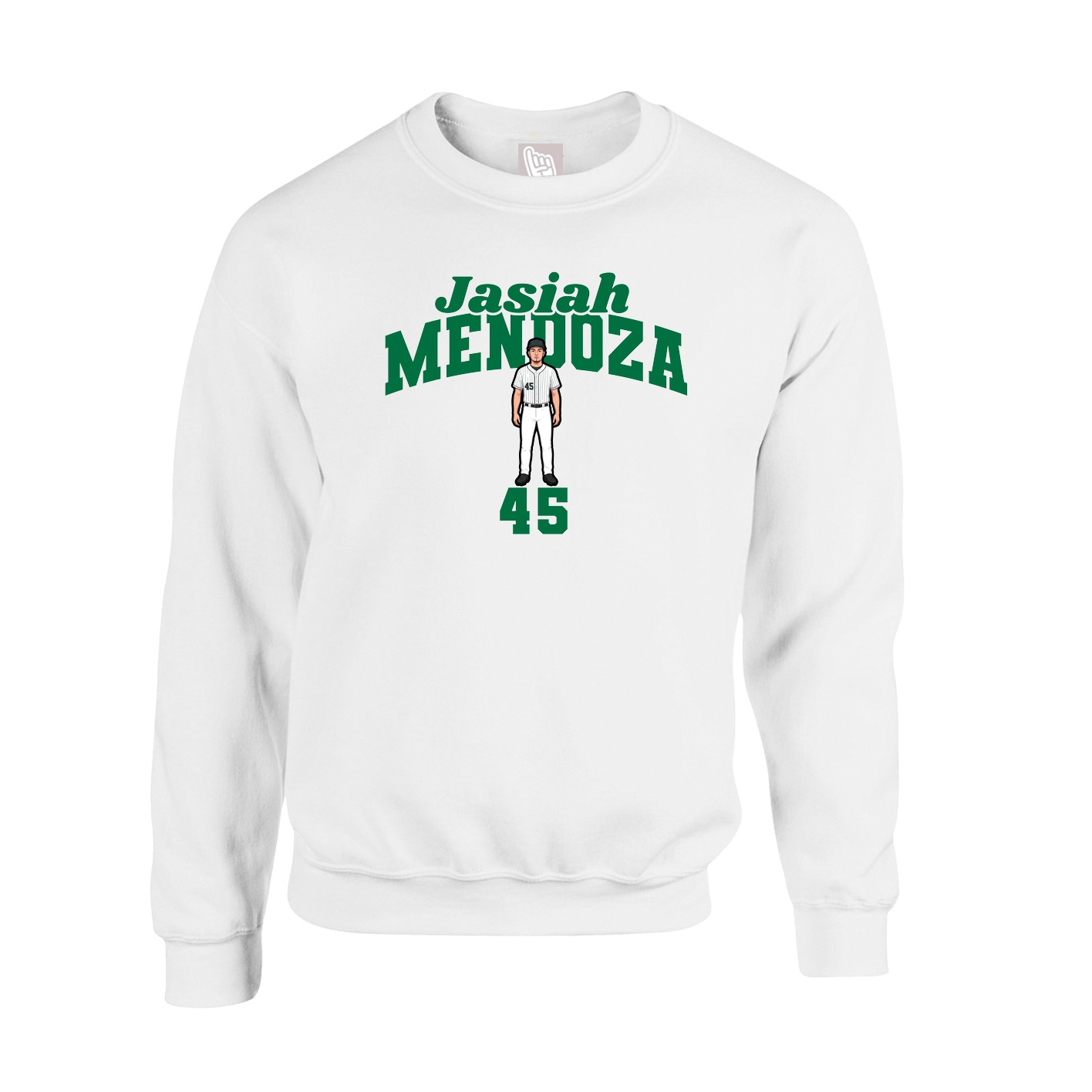 Fleece Crew — Signature Arch in White
