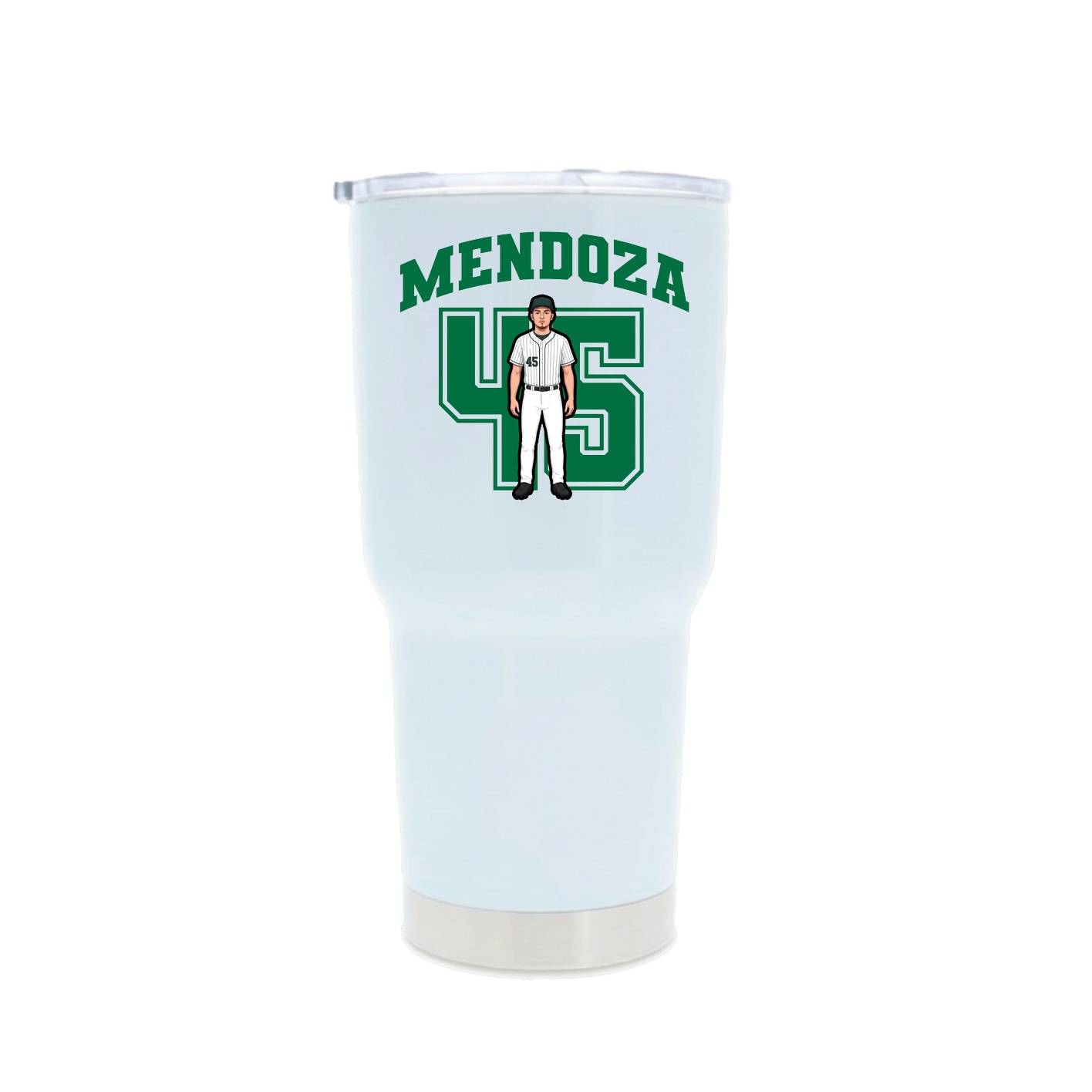 30oz Stainless Steel Tumbler — Number in White