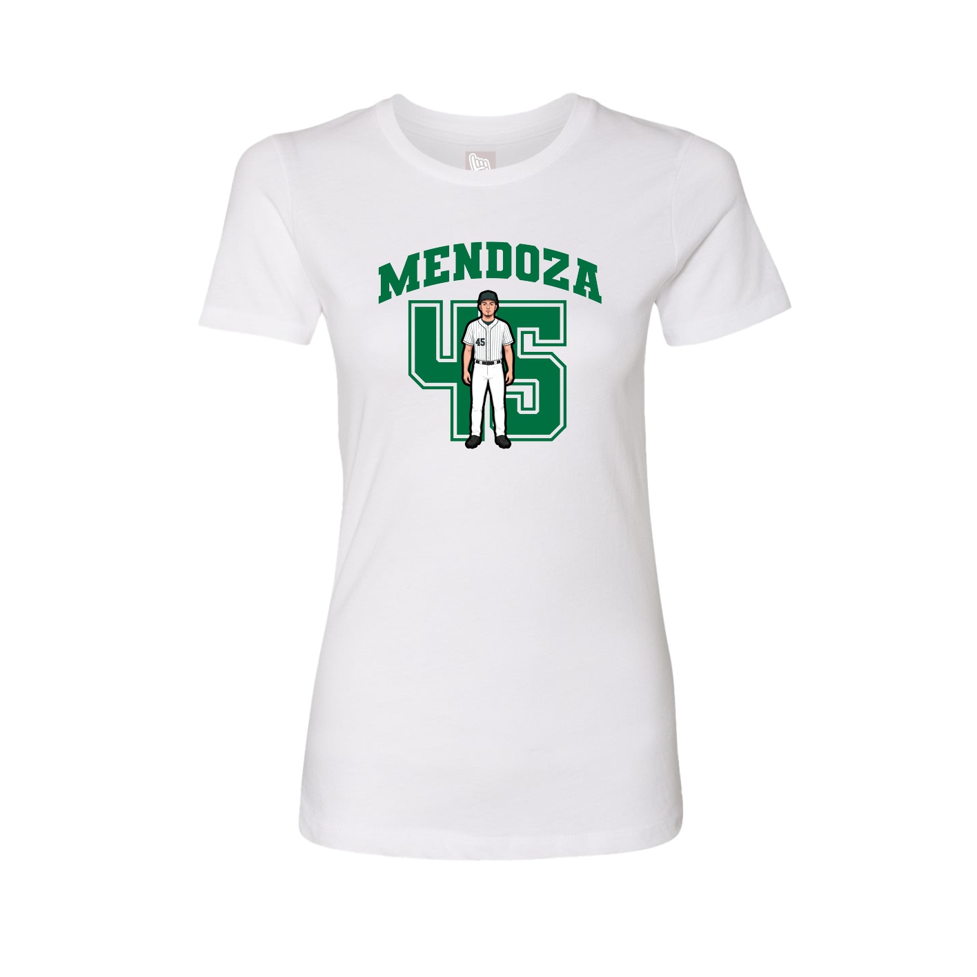 Fitted Women's Tee — Number in White