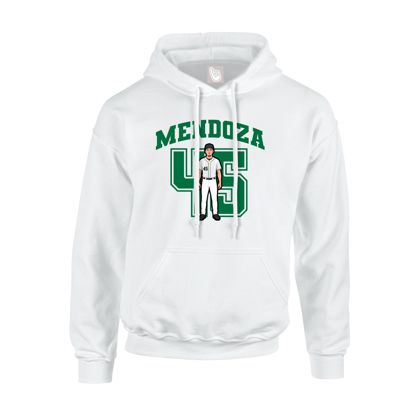 Hoodie — Number in White