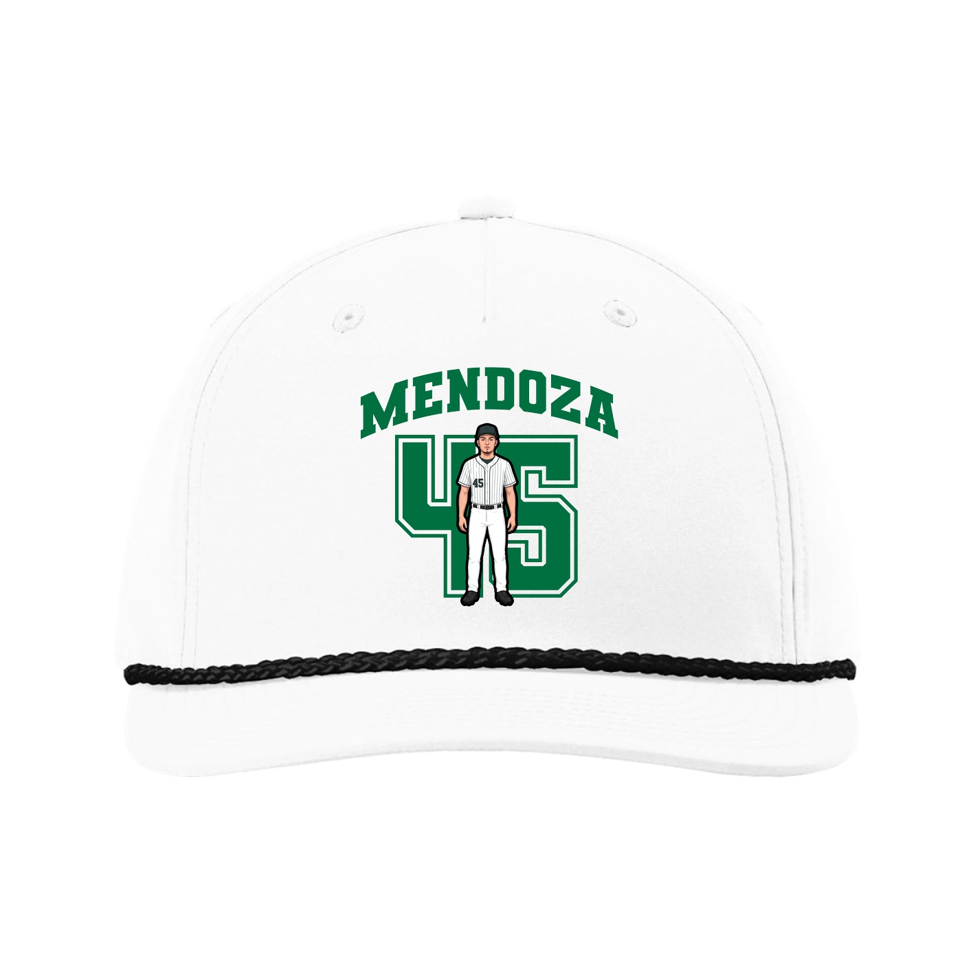 Five-Panel Classic Rope Cap — Number in White