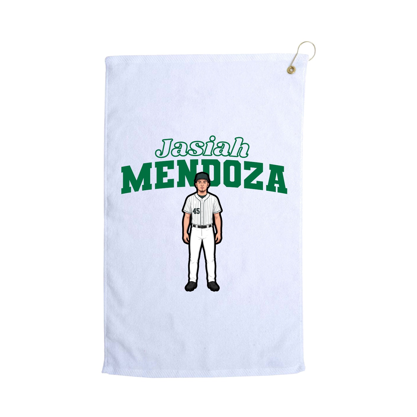 Golf Towel — Name Arch in White