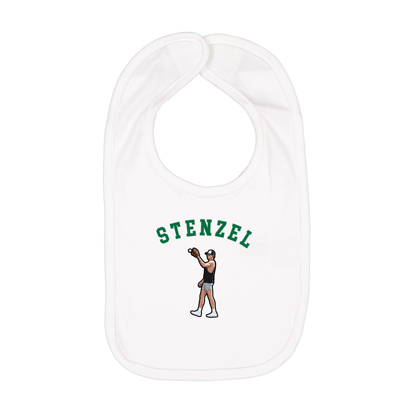 Infant Bib — Shirsey Arch in White
