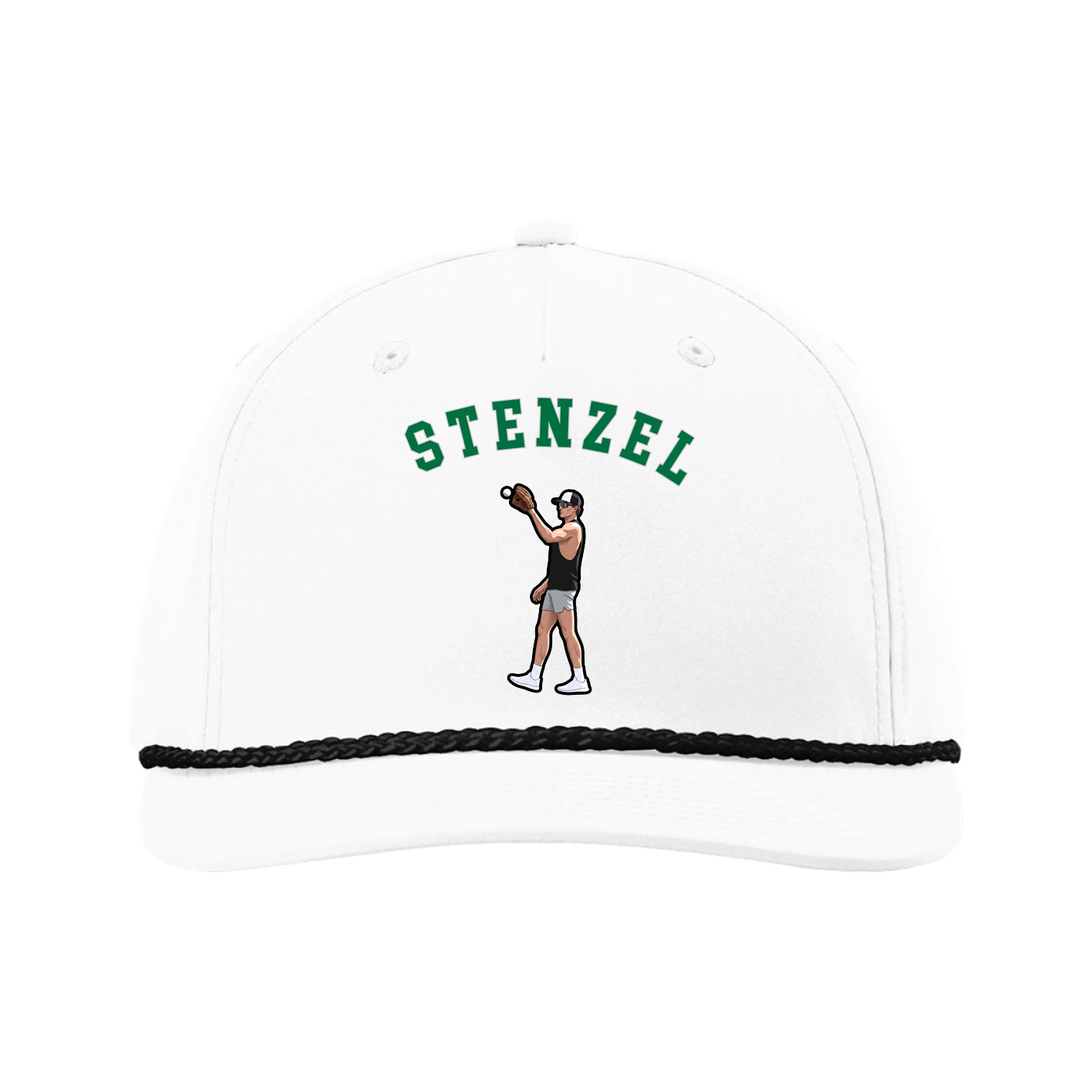 Five-Panel Classic Rope Cap — Shirsey Arch in White