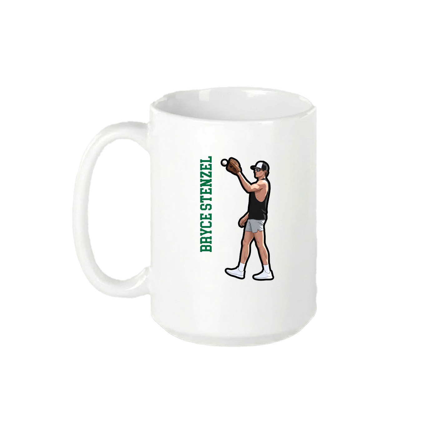 15oz Coffee Mug — Name Vertical in White